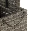  szürke polyrattan és akácfa kerti asztal 110 x 110 x 71 cm