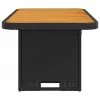  fekete polyrattan és akácfa kerti asztal 90 x 55 x 71 cm