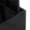  fekete polyrattan és akácfa kerti asztal 90 x 55 x 71 cm