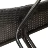 fekete polyrattan napozóágy párnával 60x205x73 cm