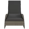  szürke polyrattan napozóágy párnával 60x205x73 cm