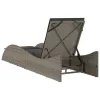  szürke polyrattan napozóágy párnával 60x205x73 cm
