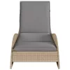  bézs polyrattan napozóágy párnával 60x205x73 cm