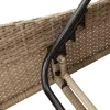  bézs polyrattan napozóágy párnával 60x205x73 cm