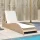  bézs polyrattan napozóágy párnával 60x205x73 cm
