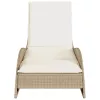  bézs polyrattan napozóágy párnával 60x205x73 cm