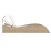 bézs polyrattan napozóágy párnával 60x205x73 cm