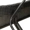  fekete polyrattan napozóágy párnákkal 114x205x73 cm