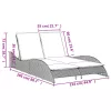  fekete polyrattan napozóágy párnákkal 114x205x73 cm