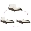  barna polyrattan napozóágy párnákkal 114x205x73 cm