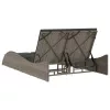  szürke polyrattan napozóágy párnákkal 114x205x73 cm