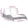  szürke polyrattan napozóágy párnákkal 114x205x73 cm