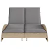  bézs polyrattan napozóágy párnákkal 114x205x73 cm
