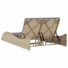 bézs polyrattan napozóágy párnákkal 114x205x73 cm