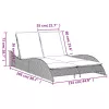  bézs polyrattan napozóágy párnákkal 114x205x73 cm