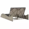  világosszürke polyrattan napozóágy párnákkal 114x205x73 cm