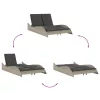  világosszürke polyrattan napozóágy párnákkal 114x205x73 cm