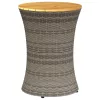  szürke polyrattan kerti dob alakú kisasztal