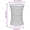  szürke polyrattan kerti dob alakú kisasztal