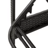  fekete polyrattan napozóágy párnával 63x200x81 cm
