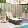  barna polyrattan napozóágy párnával 63x200x81 cm