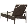  barna polyrattan napozóágy párnával 63x200x81 cm