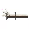  barna polyrattan napozóágy párnával 63x200x81 cm