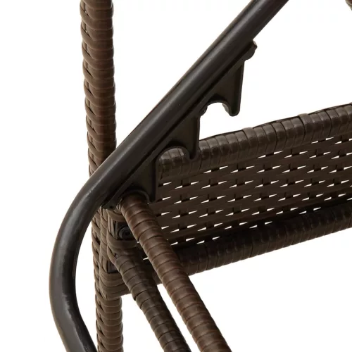  barna polyrattan napozóágy párnával 63x200x81 cm