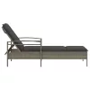  szürke polyrattan napozóágy párnával 63x200x81 cm