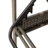  szürke polyrattan napozóágy párnával 63x200x81 cm