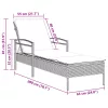  szürke polyrattan napozóágy párnával 63x200x81 cm