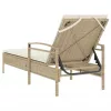  bézs polyrattan napozóágy párnával 63x200x81 cm