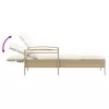  bézs polyrattan napozóágy párnával 63x200x81 cm