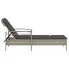  világosszürke polyrattan napozóágy párnával 63x200x81 cm