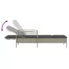 világosszürke polyrattan napozóágy párnával 63x200x81 cm