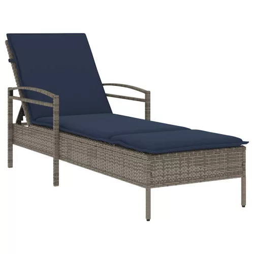  szürke napozóágy párnával 63 x 200 x 81 cm polyrattan (csak az USA-ban)