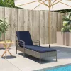  szürke napozóágy párnával 63 x 200 x 81 cm polyrattan (csak az USA-ban)