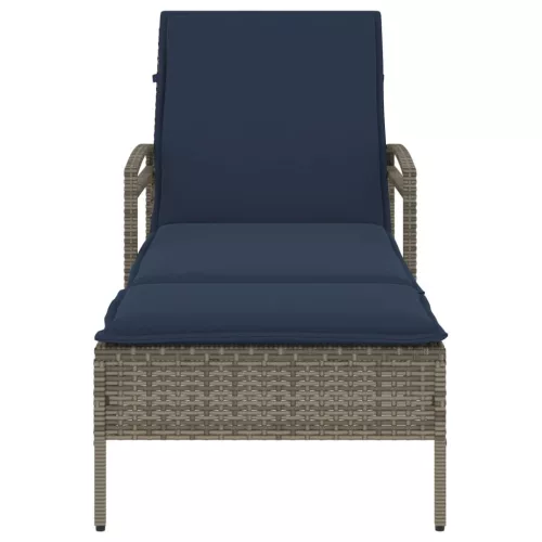  szürke napozóágy párnával 63 x 200 x 81 cm polyrattan (csak az USA-ban)