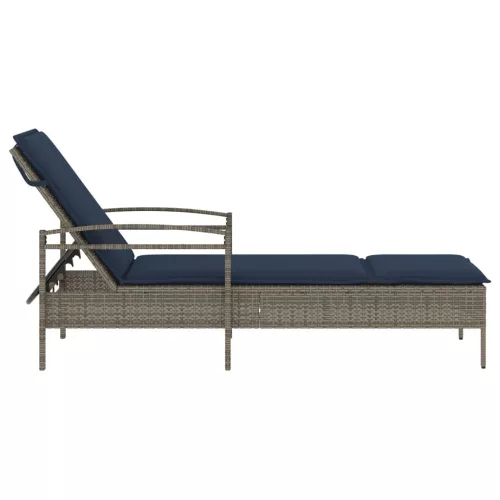  szürke napozóágy párnával 63 x 200 x 81 cm polyrattan (csak az USA-ban)