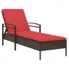  barna napozóágy párnával 63x200x81 cm polyrattan (csak az USA-ban)