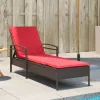  barna napozóágy párnával 63x200x81 cm polyrattan (csak az USA-ban)