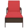  barna napozóágy párnával 63x200x81 cm polyrattan (csak az USA-ban)
