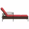  barna napozóágy párnával 63x200x81 cm polyrattan (csak az USA-ban)