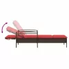  barna napozóágy párnával 63x200x81 cm polyrattan (csak az USA-ban)
