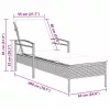  barna napozóágy párnával 63x200x81 cm polyrattan (csak az USA-ban)