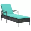  fekete napozóágy párnával 63x200x81 cm polyrattan (csak az USA-ban)