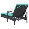  fekete napozóágy párnával 63x200x81 cm polyrattan (csak az USA-ban)