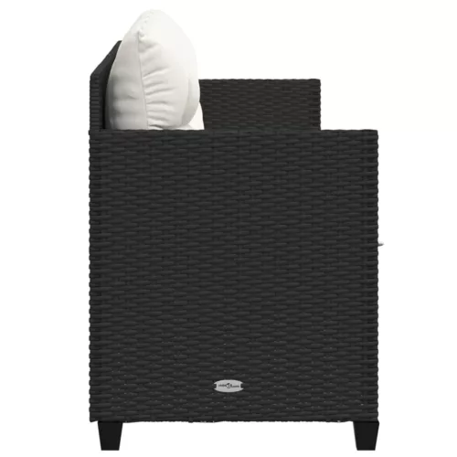  fekete polyrattan napozóágy párnával