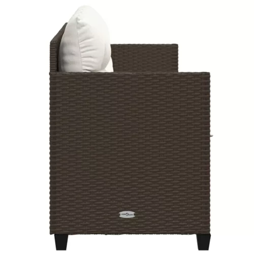  barna polyrattan napozóágy párnával