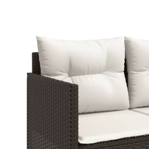  barna polyrattan napozóágy párnával